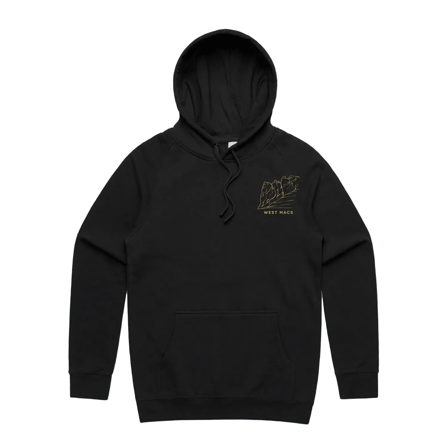 Black front flat lay